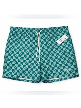 PacSun Men’s Green Geometric Swim Trunks Size Medium NWT